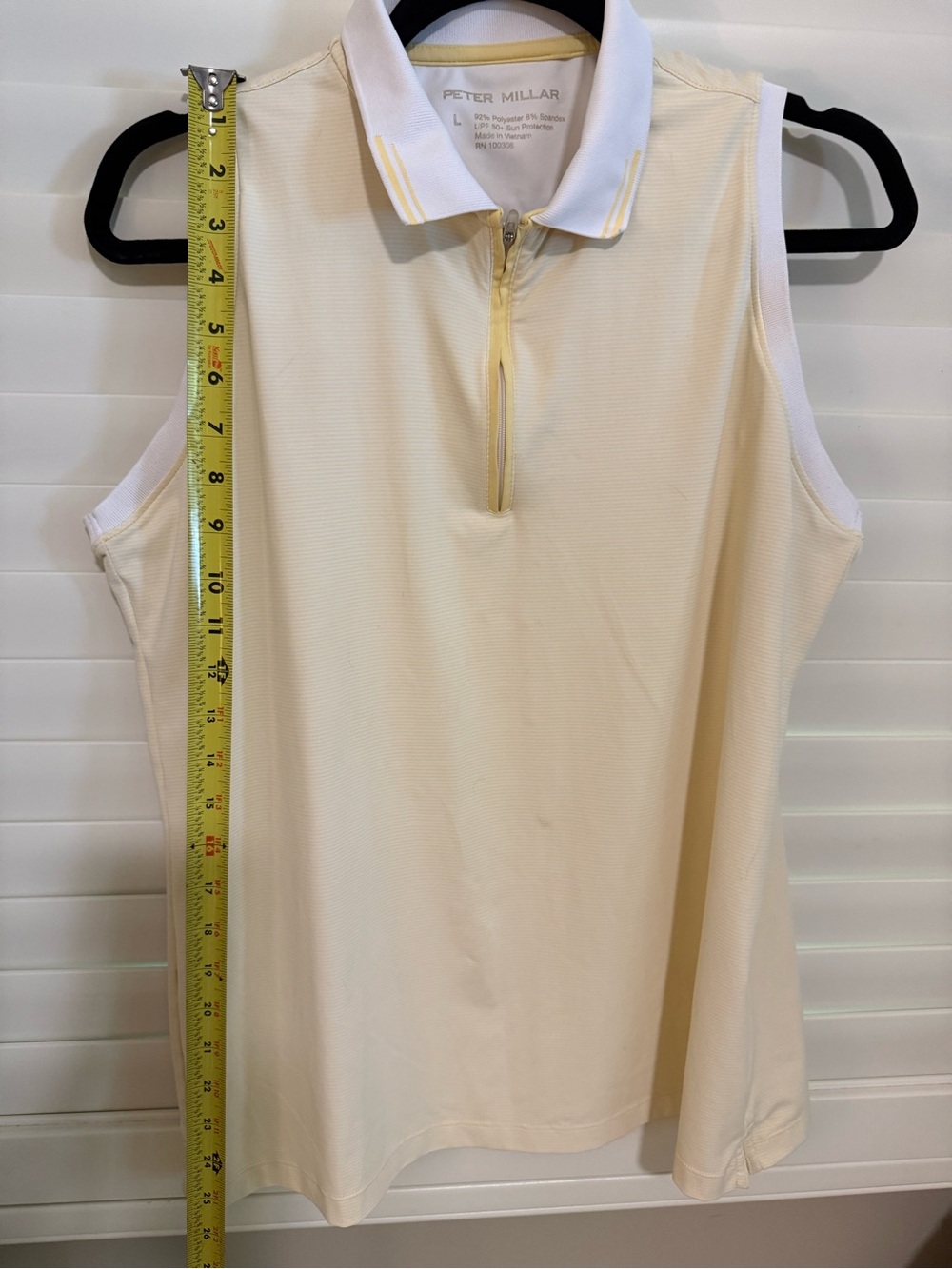 Peter Millar Women's Sleeveless Polo Top - Cream & light yellow